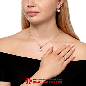 Кольцо Красная пресня - Серебро 925, Жемчуг имитация (арт. 23616440)