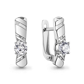 Серьги Аквамарин - Серебро 925, Фианит (арт. 438311.5)