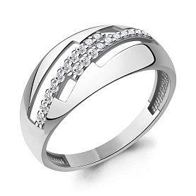 Кольцо Аквамарин - Серебро 925, Фианит (арт. 600753А.5)