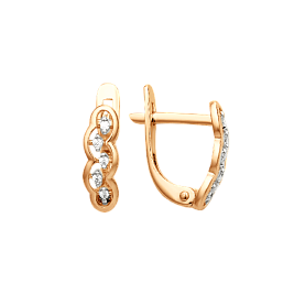 Серьги ЮФ Династия - Золото 585, Фианит (арт. 000672-1102)