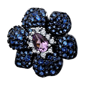 Кольцо SOKOLOV - Серебро 925, Аметист, Фианит (арт. 92014519)