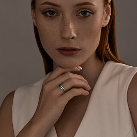 Кольцо SOKOLOV - Серебро 925, Агат, Бриллиант (арт. 92012105)