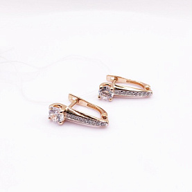 Серьги ЮФ Династия - Золото 585, Фианит (арт. 000482-1102)