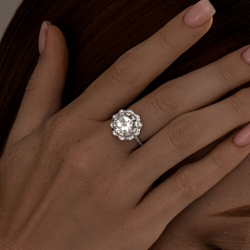 Кольцо SOKOLOV - Серебро 925, Горный хрусталь, Фианит (арт. 92011849)