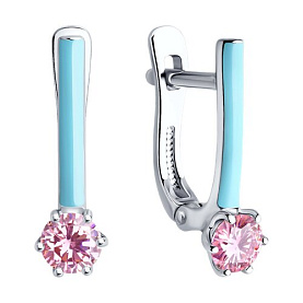 Серьги SOKOLOV - Серебро 925, Фианит, Эмаль (арт. 94023117)