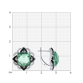 Серьги SOKOLOV - Серебро 925, Синтетический кварц , Фианит (арт. 92021445)
