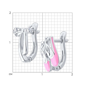 Серьги Diamant - Серебро 925, Фианит, Эмаль (арт. 94-120-02296-1)
