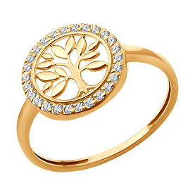 Кольцо SOKOLOV - Золото 585, Фианит (арт. 019383)