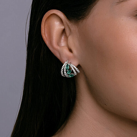 Серьги SOKOLOV - Серебро 925, Агат, Фианит (арт. 92023055)