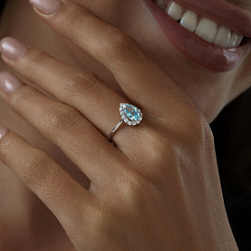Кольцо SOKOLOV - Серебро 925, Топаз, Фианит (арт. 92011000)