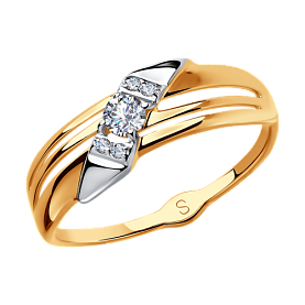 Кольцо SOKOLOV - Золото 375, Фианит (арт. 017936-4)