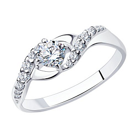 Кольцо SOKOLOV - Серебро 925, Фианит (арт. 94012201)