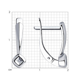 Серьги SOKOLOV - Серебро 925, Бриллиант, Бриллиант голубой, Бриллиант коньячный (арт. 87020022)