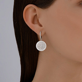 Серьги SOKOLOV - Серебро 925, Керамика, Фианит (арт. 94026914)