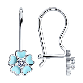 Серьги SOKOLOV - Серебро 925, Фианит, Эмаль (арт. 94021818)