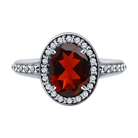 Кольцо SOKOLOV - Серебро 925, Гранат, Фианит (арт. 92014306)