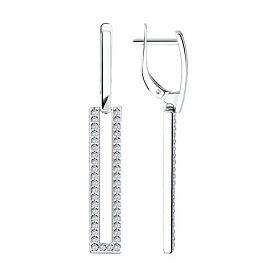 Серьги SOKOLOV - Серебро 925, Фианит (арт. 94022075)