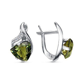 Серьги Красная пресня - Серебро 925, Синтетический ситалл , Фианит (арт. 33714768Д1)