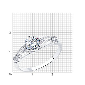 Кольцо SOKOLOV - Серебро 925, Фианит (арт. 94012216)