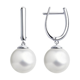 Серьги Diamant - Серебро 925, Жемчуг имитация (арт. 94-121-01193-1)
