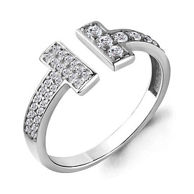 Кольцо Аквамарин - Серебро 925, Фианит (арт. 68384А.5)