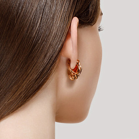 Серьги Diamant - Серебро 925, Фианит, Янтарь пресс. (арт. 93-320-00828-1)