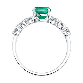 Кольцо SOKOLOV - Серебро 925, Агат, Фианит (арт. 92014607)