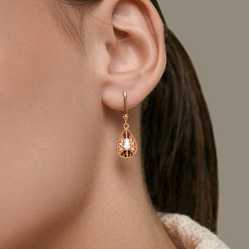 Серьги Diamant - Золото 585, Фианит (арт. 51-121-01550-1)