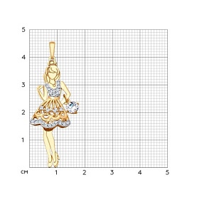 Подвеска SOKOLOV - Золото 585, Фианит (арт. 035317)