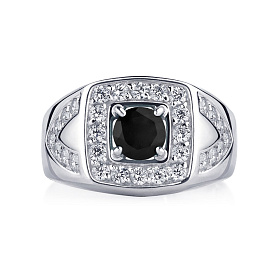 Кольцо Platinum Lab. - Платина 950, Бриллиант черный, Бриллиант (арт. ПК-084Ч-01)