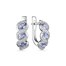 Серьги Дар - Серебро 925, Танзанит, Фианит (арт. С-3066рс46400)