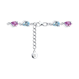 Браслет SOKOLOV - Серебро 925, Аметист, Топаз, Фианит (арт. 92050159)