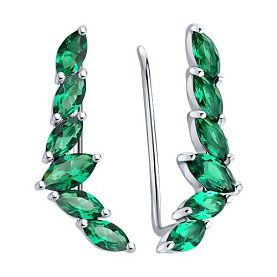 Серьги Diamant - Серебро 925, Синтетический ситалл (арт. 94-320-02173-2)