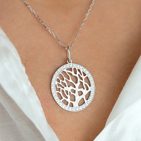 Подвеска Атолл - Серебро 925, Фианит (арт. 50207-925)