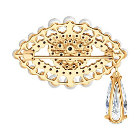 Брошь SOKOLOV - Серебро 925, Жемчуг синтетический, Фианит (арт. 93040064)