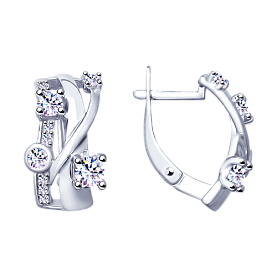 Серьги SOKOLOV - Серебро 925, Фианит (арт. 94022895)