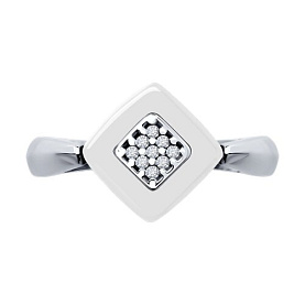 Кольцо Diamant - Серебро 925, Керамика, Фианит (арт. 94-110-01270-2)