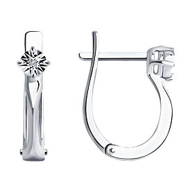 Серьги SOKOLOV - Серебро 925, Бриллиант (арт. 87020059)