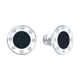 Серьги Diamant - Серебро 925, Фианит, Эмаль (арт. 94-122-02235-1)