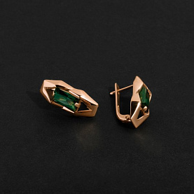 Серьги ЮФ Династия - Золото 375, Синтетический ситалл (арт. 020442-5390)