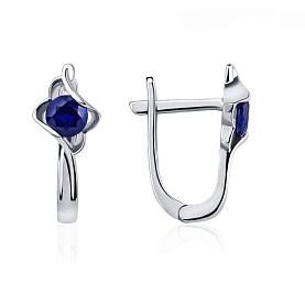 Серьги Platinum Lab. - Платина 950, Сапфир (арт. ПС-210С-01)