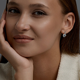 Серьги SOKOLOV - Серебро 925, Топаз, Фианит (арт. 92025337)