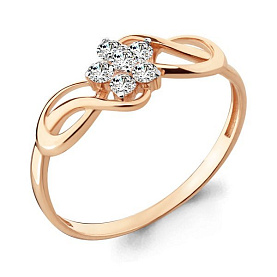 Кольцо Аквамарин - Золото 585, Фианит (арт. 68001А.1)