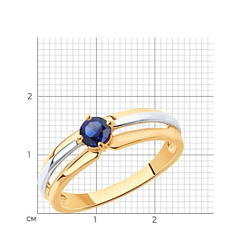 Кольцо SOKOLOV - Серебро 925, Синтетический сапфир (арт. 88010070)