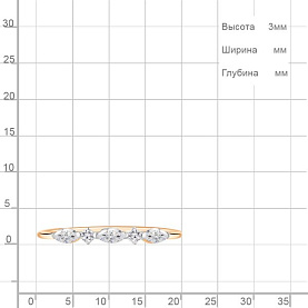 Кольцо Аквамарин - Золото 585, Фианит (арт. 67110.1)