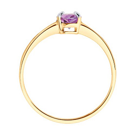 Кольцо SOKOLOV - Золото 585, Аметист, Фианит (арт. 51-310-01933-2)