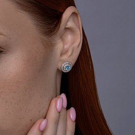 Серьги SOKOLOV - Золото 585, Топаз, Фианит (арт. 728867-3)