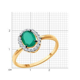 Кольцо Diamant - Золото 585, Агат, Фианит (арт. 51-310-02049-6)