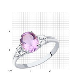 Кольцо SOKOLOV - Серебро 925, Аметист, Фианит (арт. 92011785)