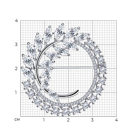 Брошь Diamant - Серебро 925, Фианит (арт. 94-140-00487-1)